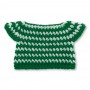 Strickmiffy im grün-geringelten Kleid mit grüner Mütze